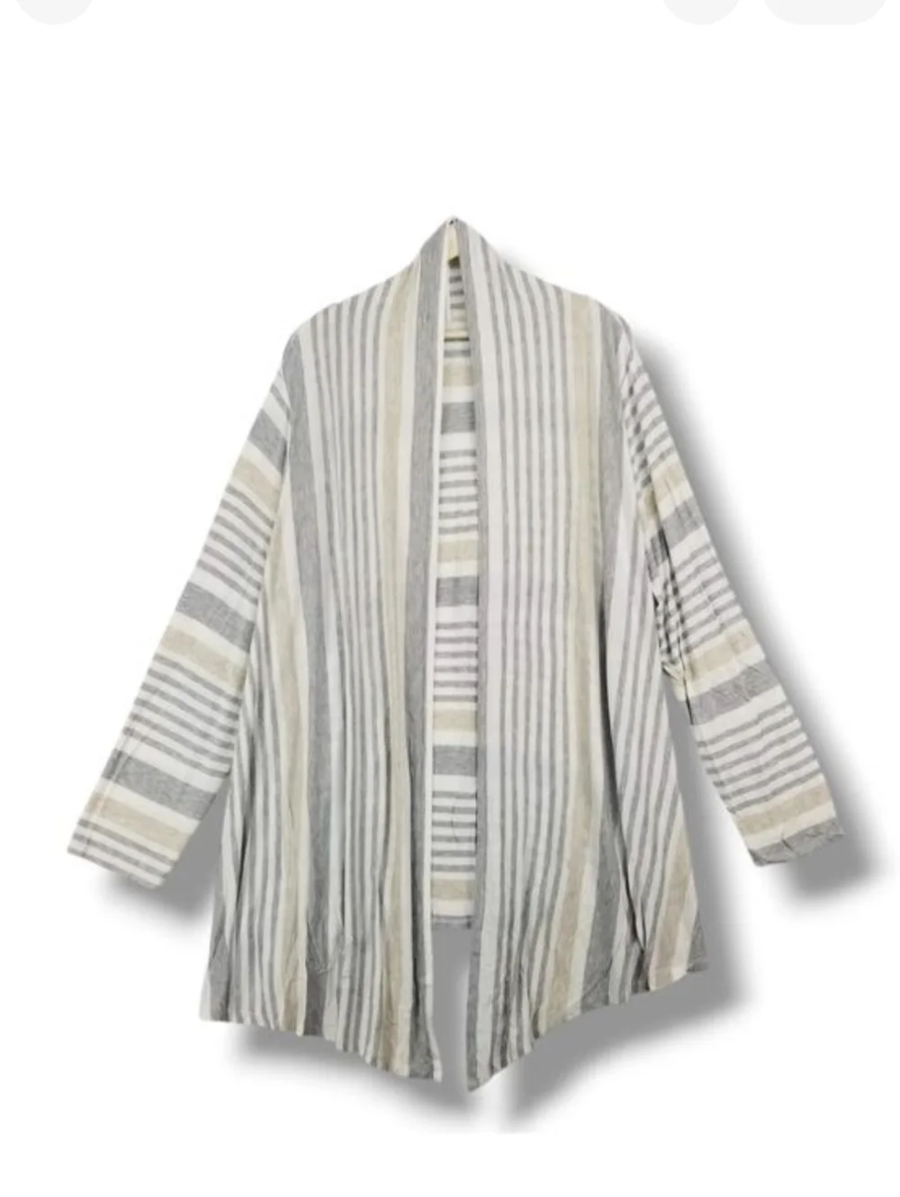 Soft‎ Surroundings Cardigan Sweater 1X Plus Gray Cream
